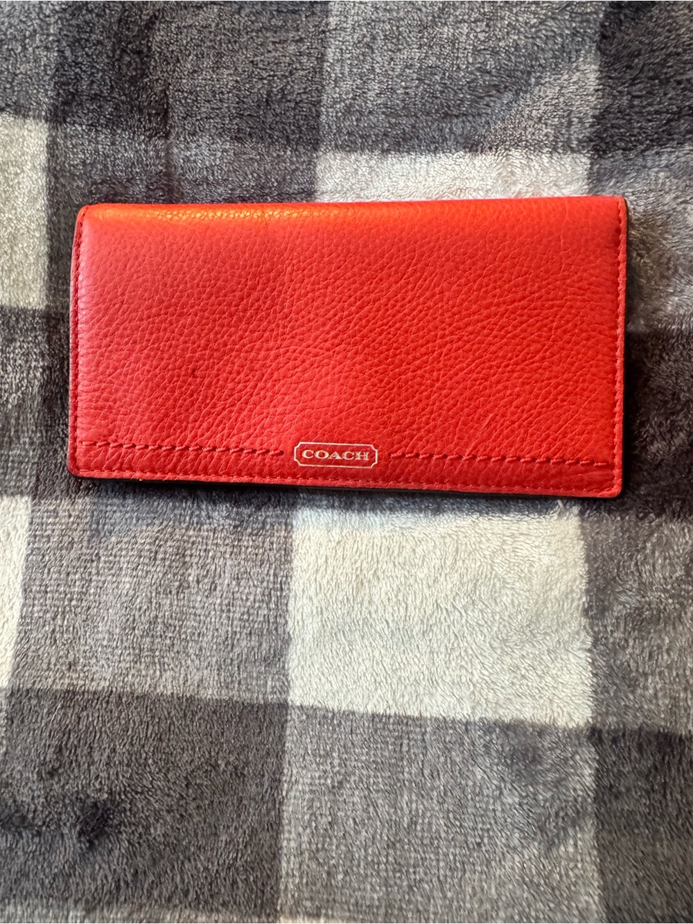 Coach Red Pebbled Leather Continental Wallet